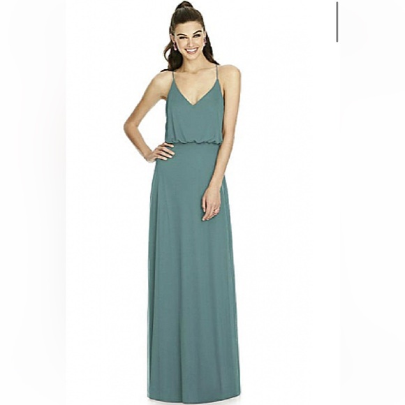 Alfred Sung smoke blue q430 Bridesmaid Dress - Picture 1 of 11